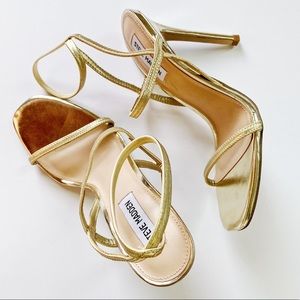 Steve Madden Nectur Gold Strappy Heels